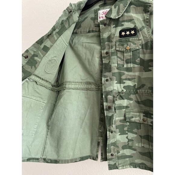 Justice Girls Camouflage Drawstring Waist Button Down Jacket Size 6/7 - Picture 8 of 15